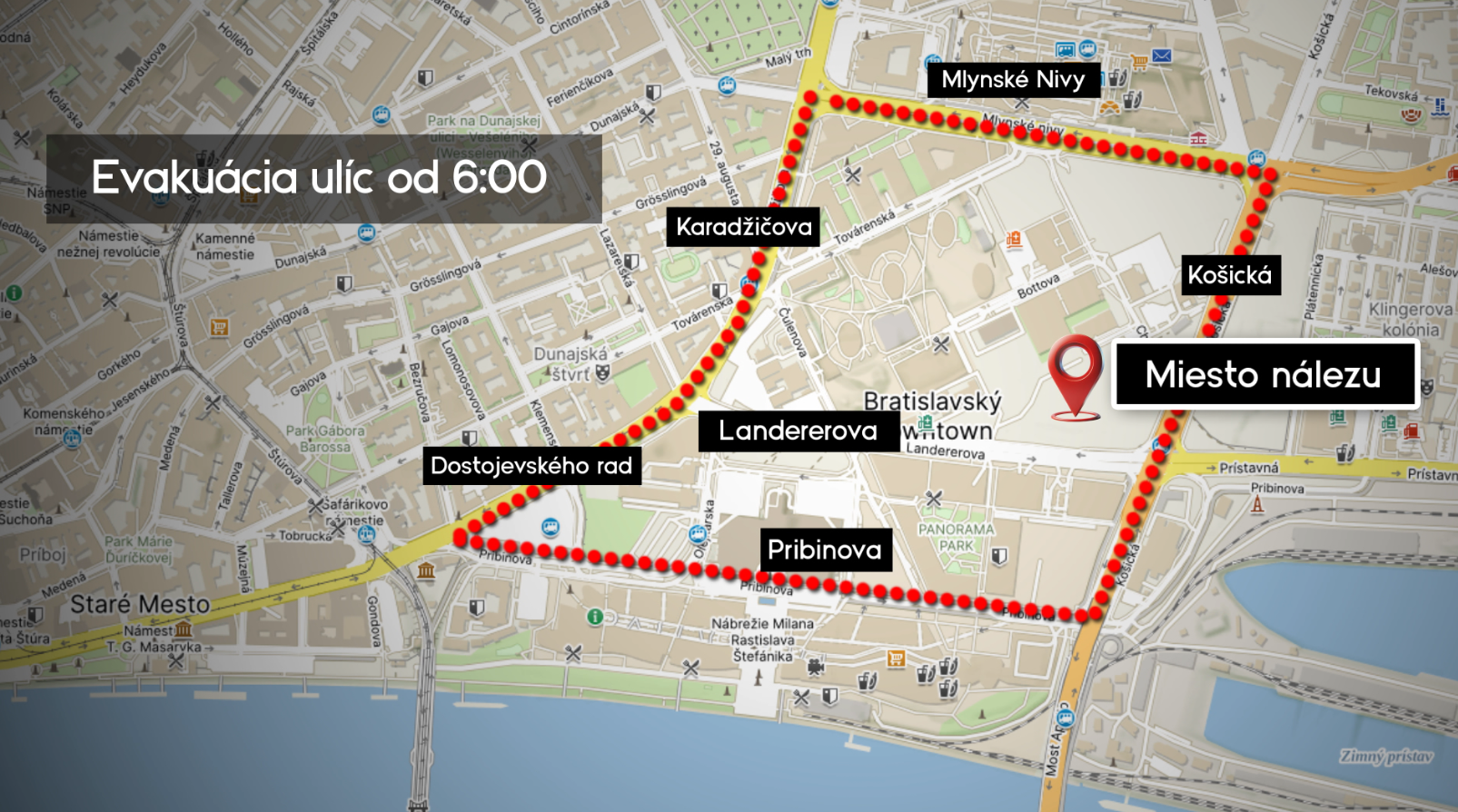 bomba bratislava evakuacia